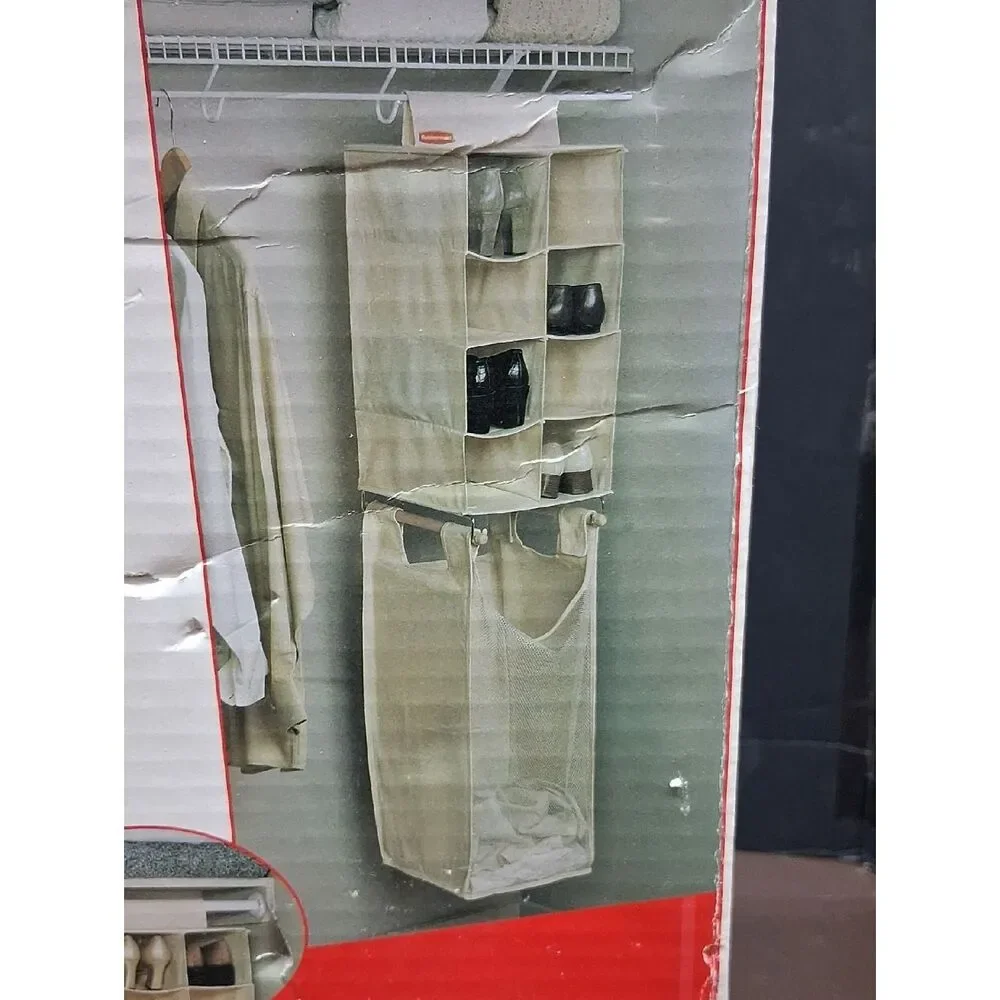 RUBBERMAID 8 Pair‎ Shoe Organizer With Hamper
